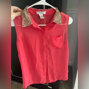 Pre loved sheer button up tank